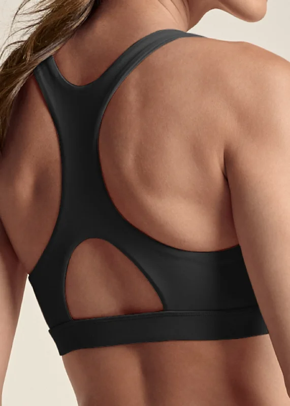 Back keyhole sports bra  - Black