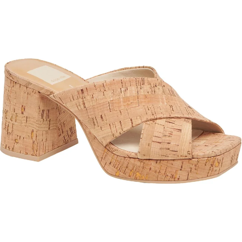 Martin Womens Cork Square Toe Block Heel